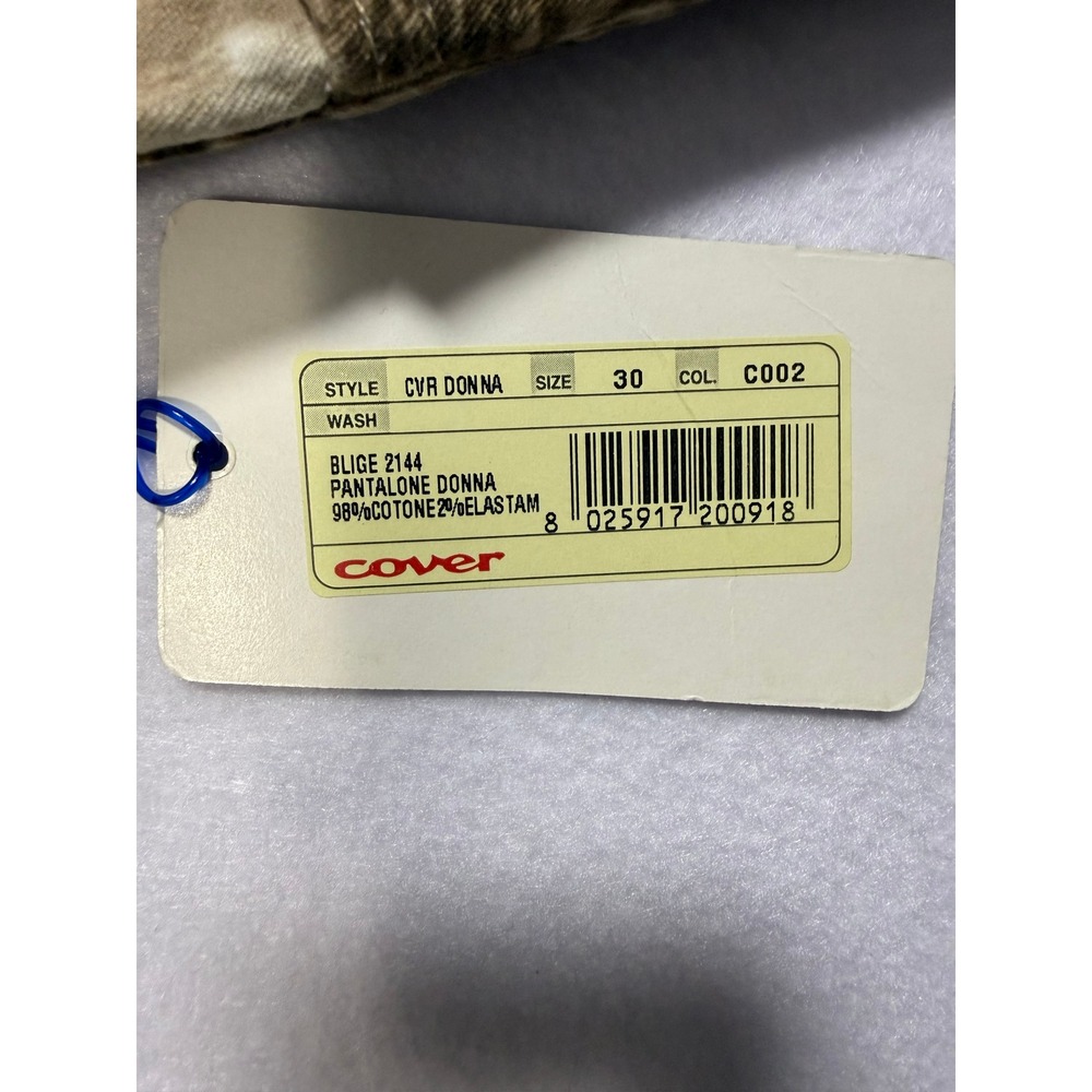 Cover Vintage Cow Print Jeans Brown Cream Made in Italy Deadstock Size 30 - Picture 3 of 8